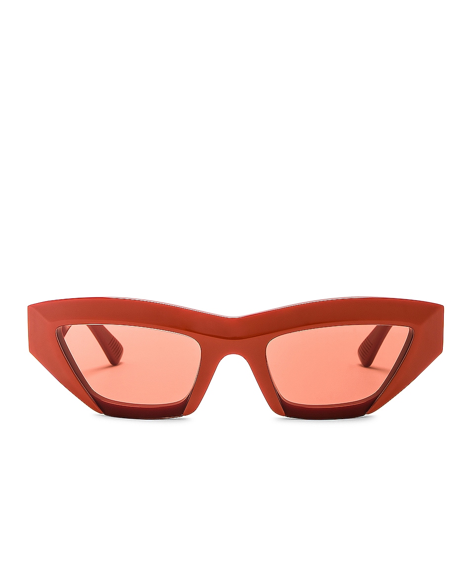 Image 1 of Bottega Veneta Edgy Cat Eye Sunglasses in Orange Opium