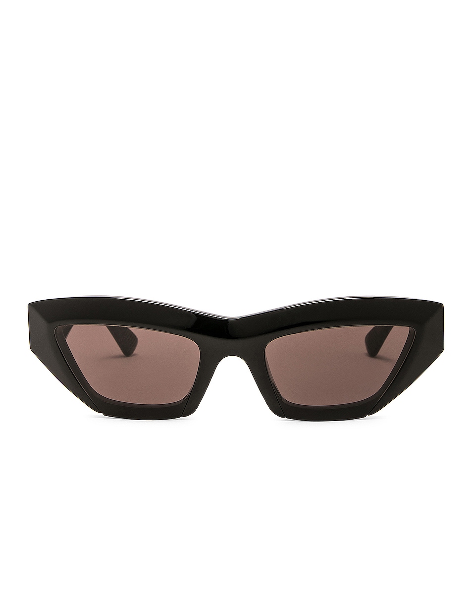 Image 1 of Bottega Veneta Edgy Cat Eye Sunglasses in Shiny Black