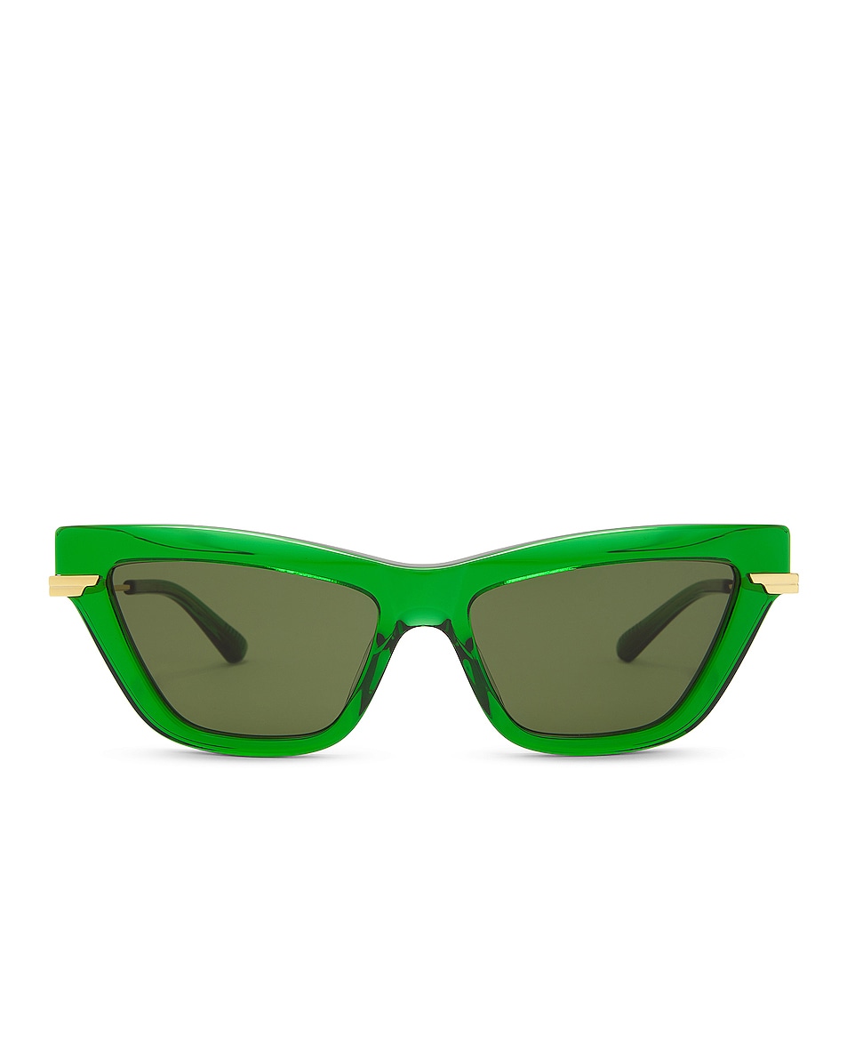 Image 1 of Bottega Veneta Cat Eye Sunglasses in Transparent Btv Green