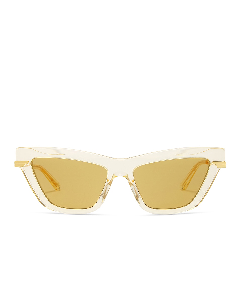Image 1 of Bottega Veneta Cat Eye Sunglasses in Transparent Light Yellow