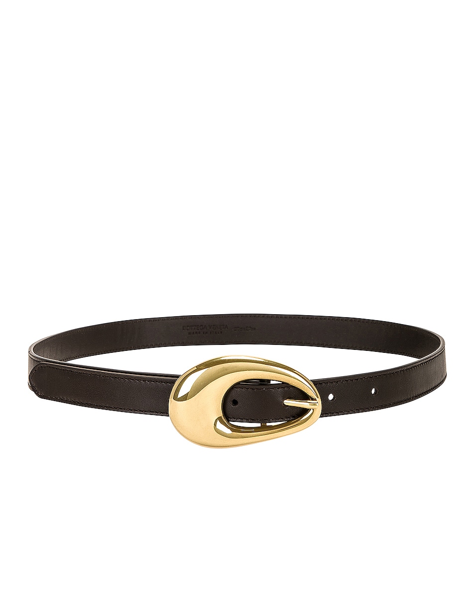 Image 1 of Bottega Veneta Leather Belt in Fondant & Muse Brass