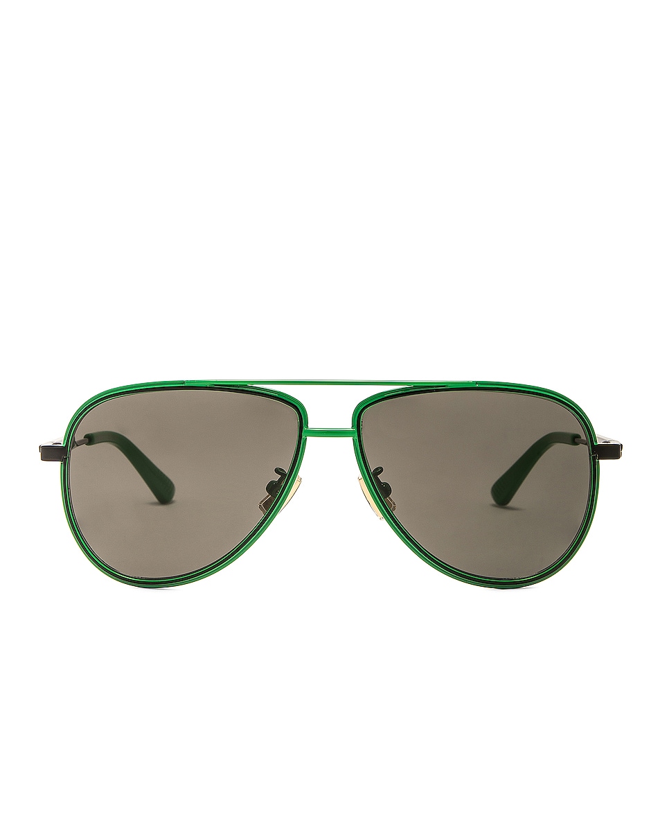 Image 1 of Bottega Veneta Aviator Sunglasses in Green