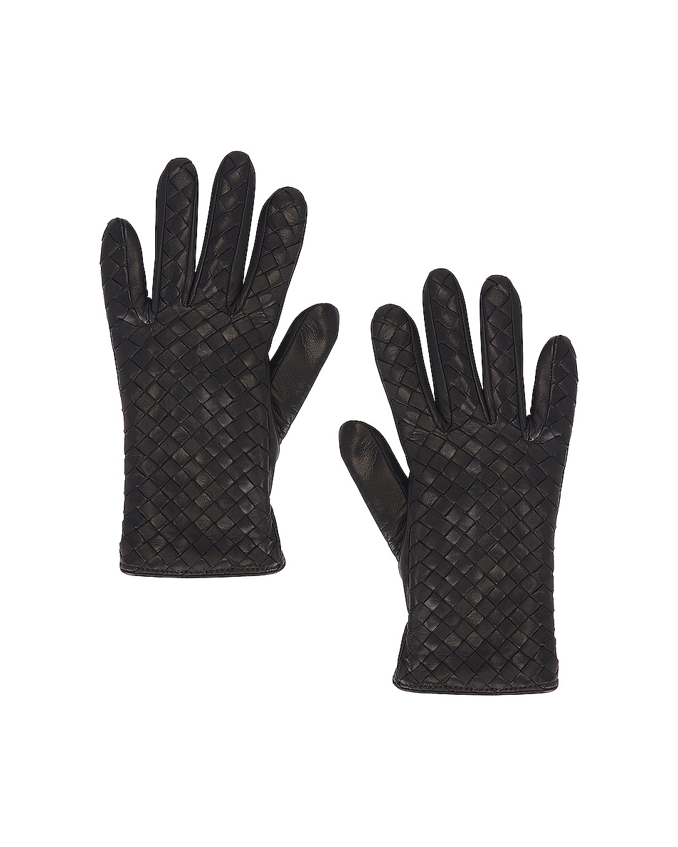 Image 1 of Bottega Veneta Soft Nappa Intreccio Gloves in Fondant