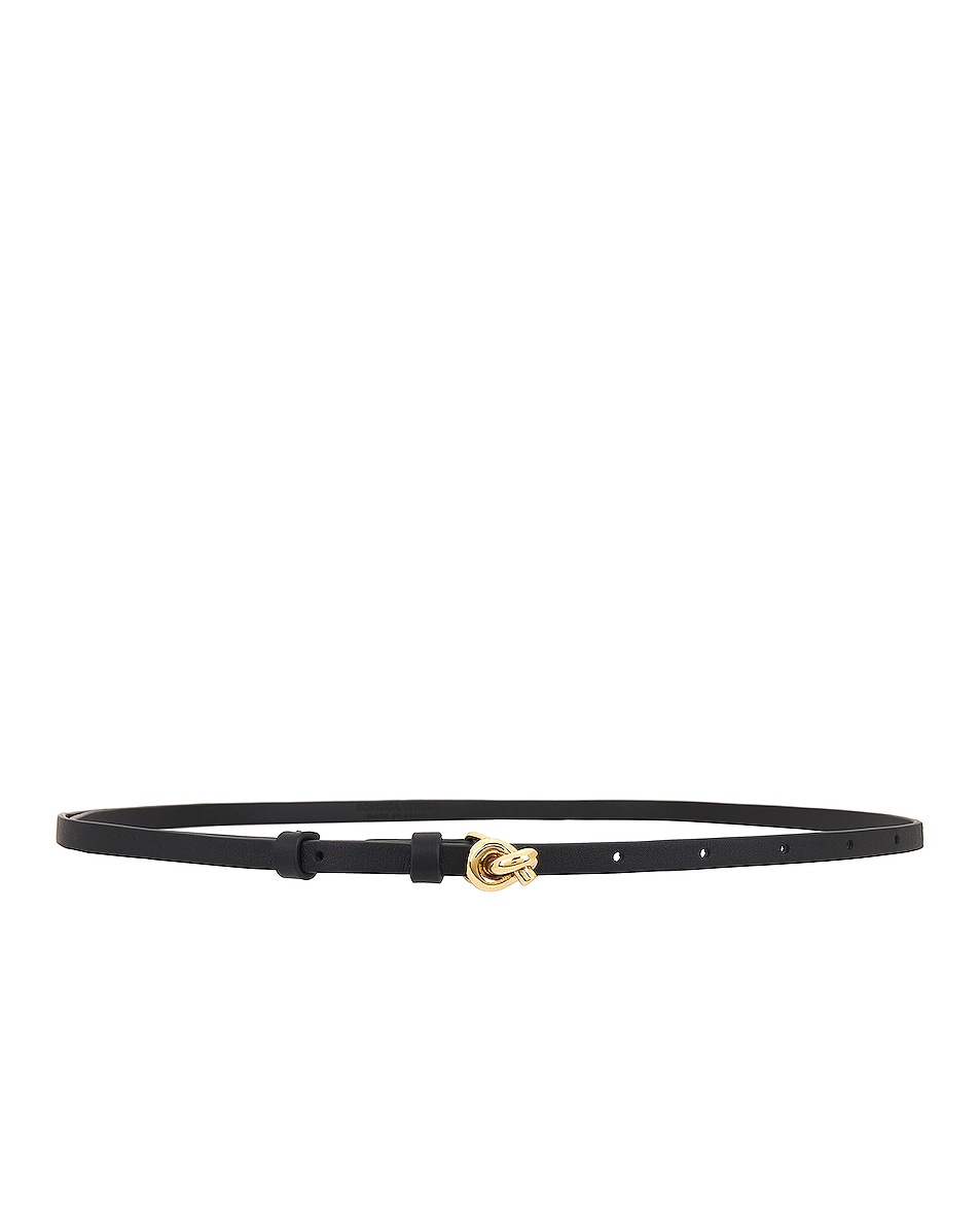 Image 1 of Bottega Veneta Mini Pendant Belt in Black & Brass