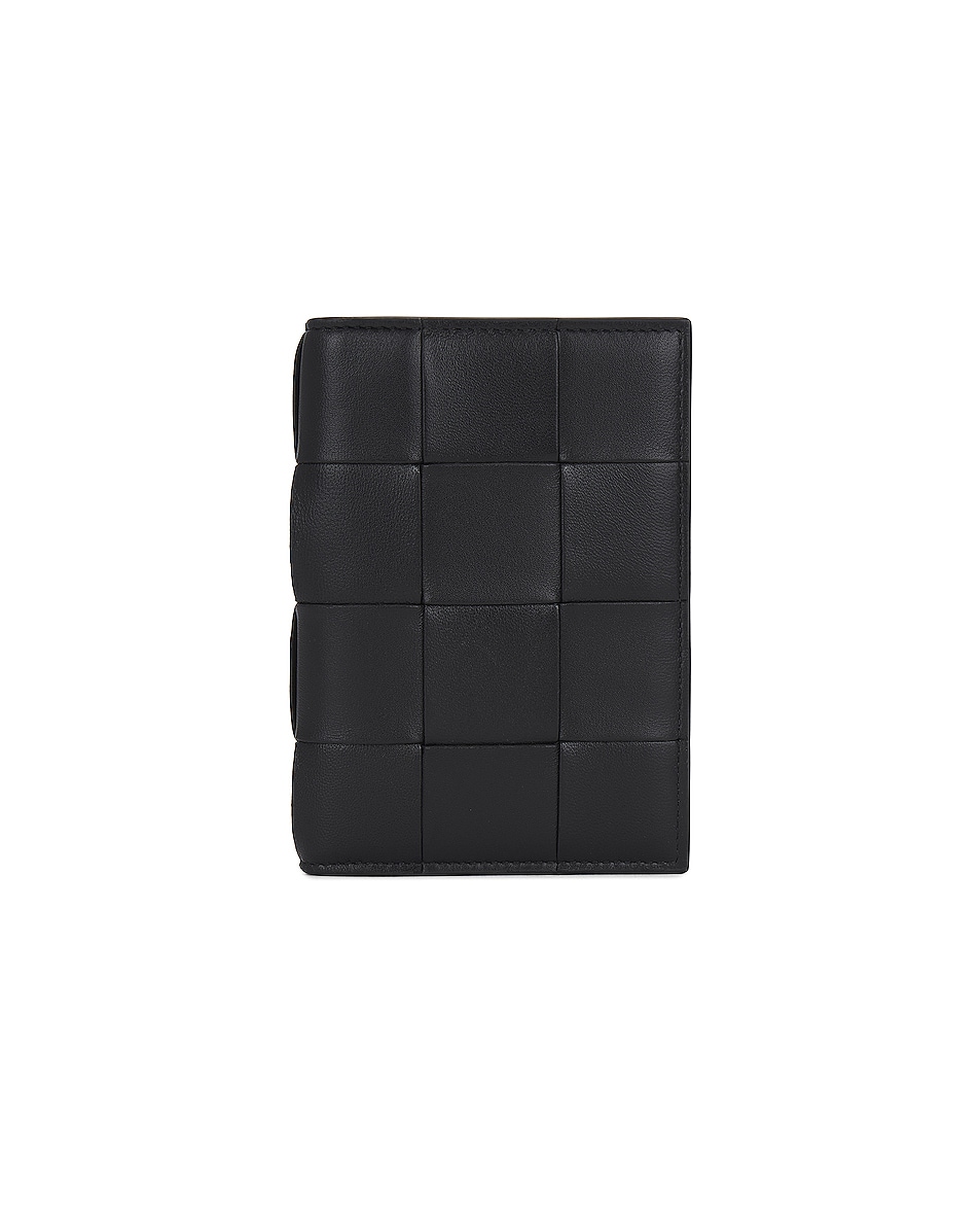 Bottega Woven Passport Holder in Black FWRD