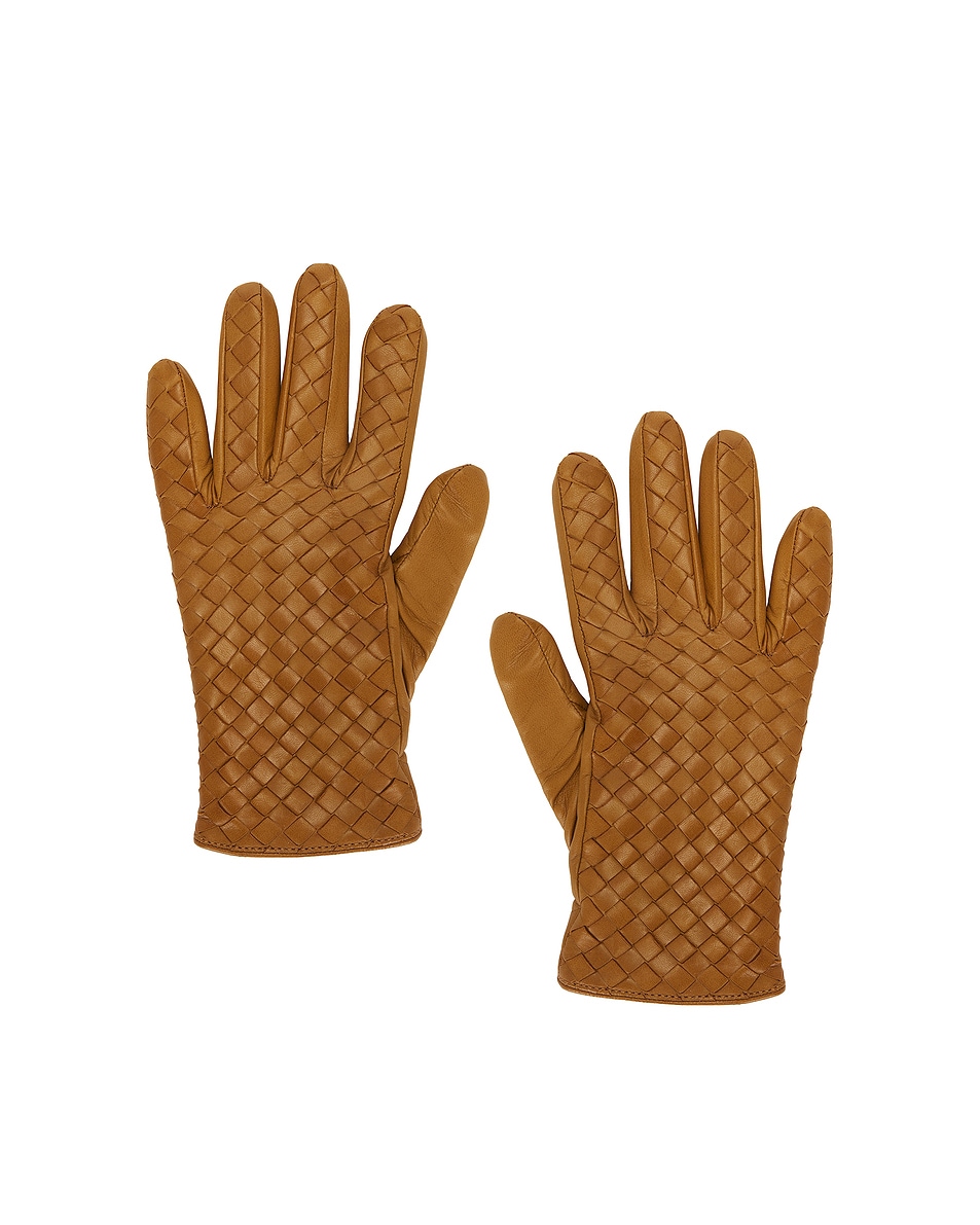 Image 1 of Bottega Veneta Leather Gloves in Acorn