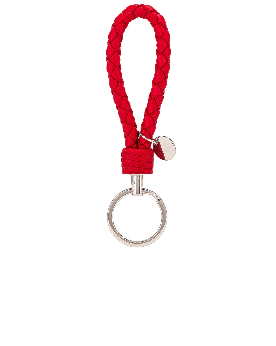 Bottega Woven Key Ring in Bright Red FWRD