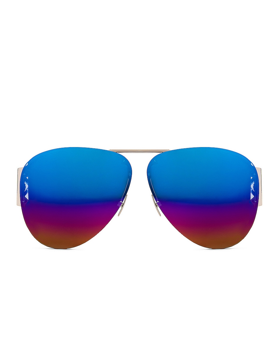 Image 1 of Bottega Veneta Pilot Sunglasses in Silver & Multi