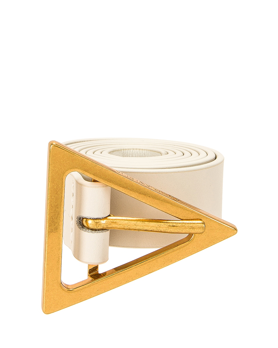 Image 1 of Bottega Veneta Leather Belt in White & Gold