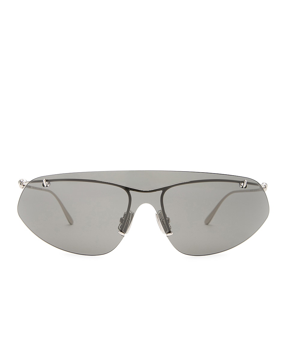 Image 1 of Bottega Veneta Knot Sunglasses in Shiny Silver