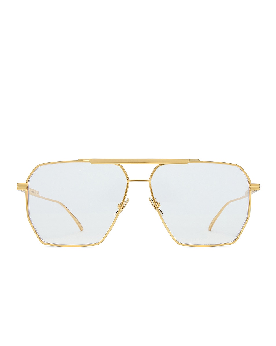 Image 1 of Bottega Veneta Light Ribbon Sunglasses in Shiny Gold