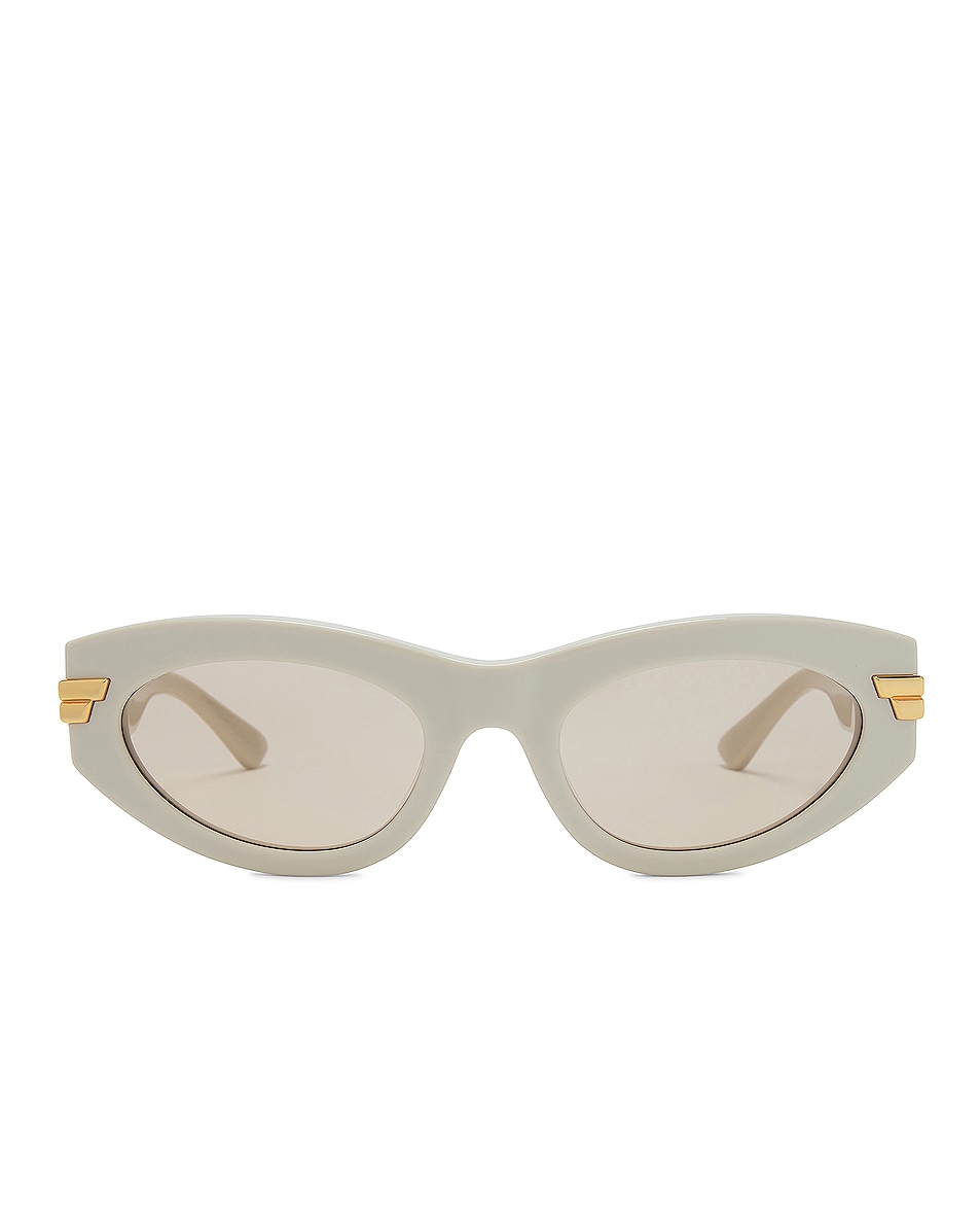 Image 1 of Bottega Veneta Bold Ribbon Cat Eye Sunglasses in White