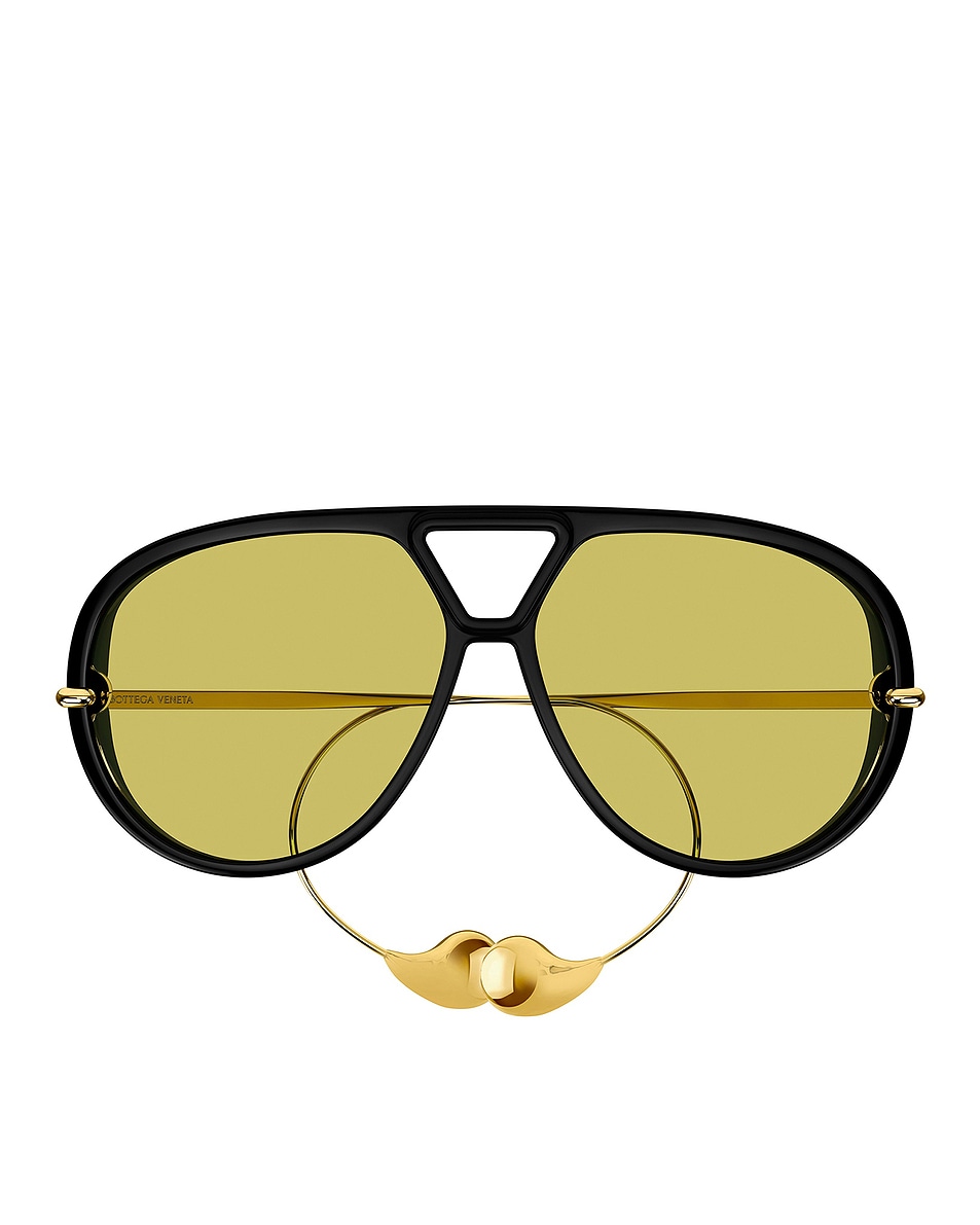 Image 1 of Bottega Veneta Pilot Drop Sunglasses in Black