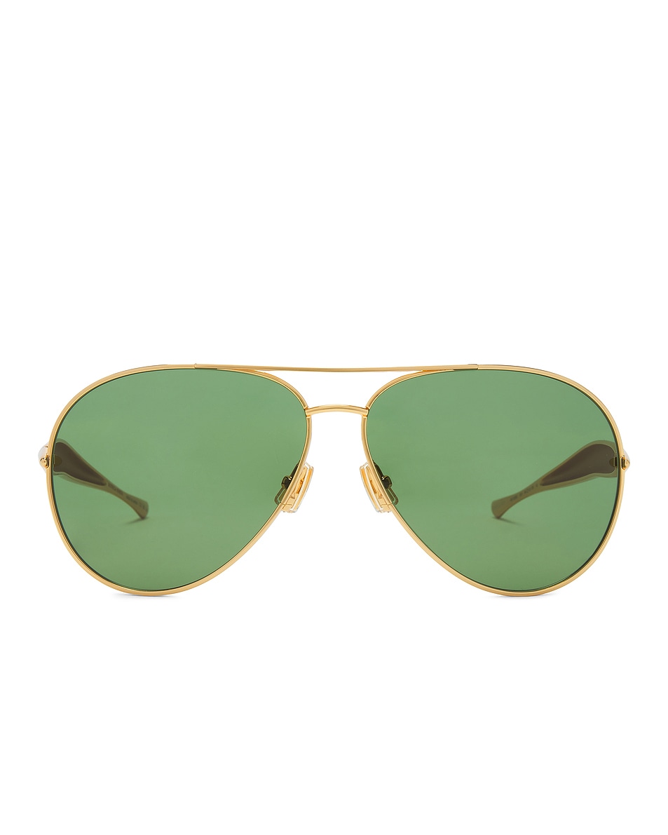 Image 1 of Bottega Veneta Sardine Aviator Sunglasses in Gold