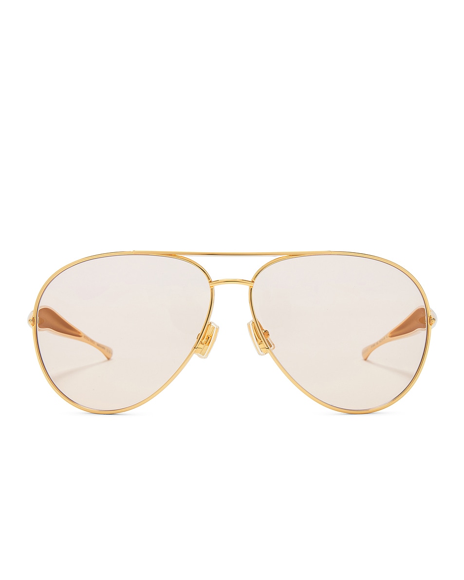 Image 1 of Bottega Veneta Sardine Sunglasses in Shiny Gold