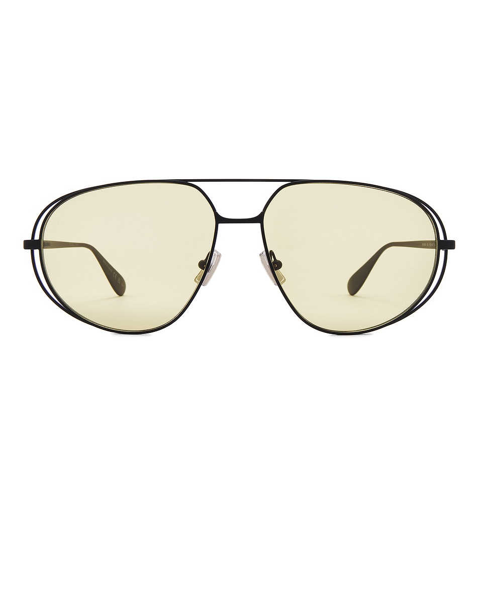 Image 1 of Bottega Veneta Aviator Sunglasses in Black & Yellow