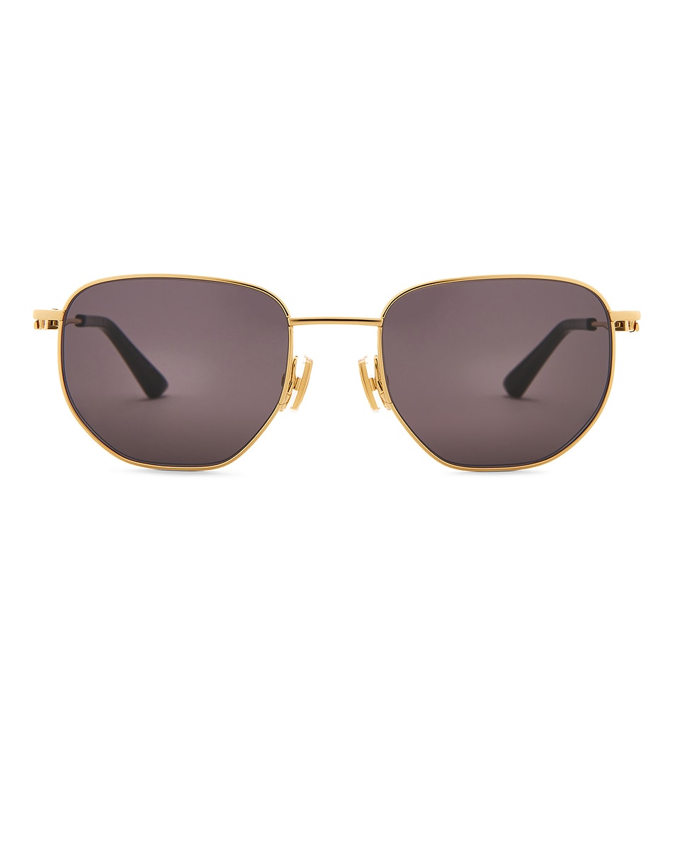 Image 1 of Bottega Veneta Split Sunglasses in Gold & Grey