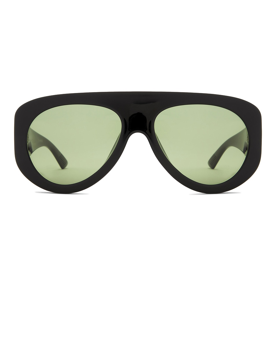 Image 1 of Bottega Veneta Oversized Sunglasses in Black & Green