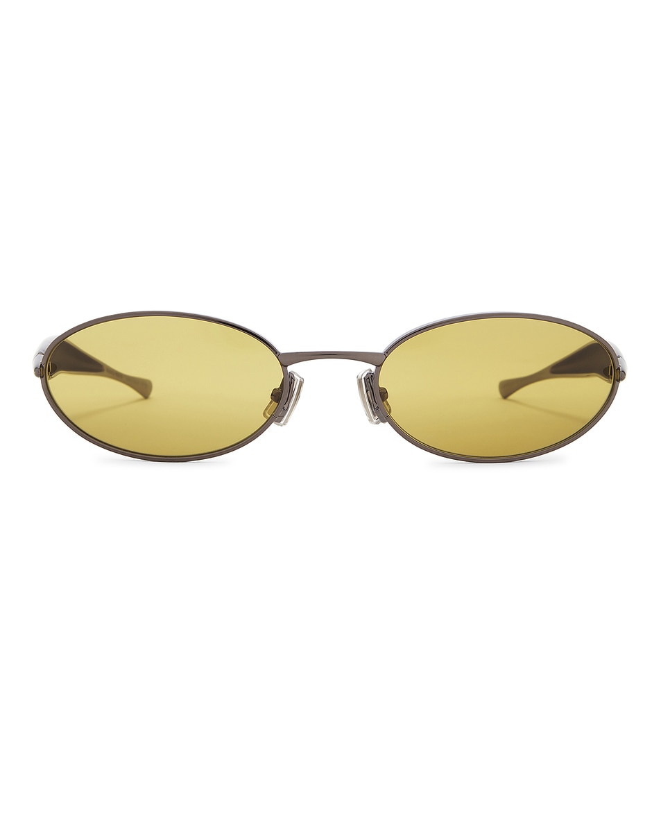 Image 1 of Bottega Veneta Sardine Sunglasses in Ruthenium & Yellow