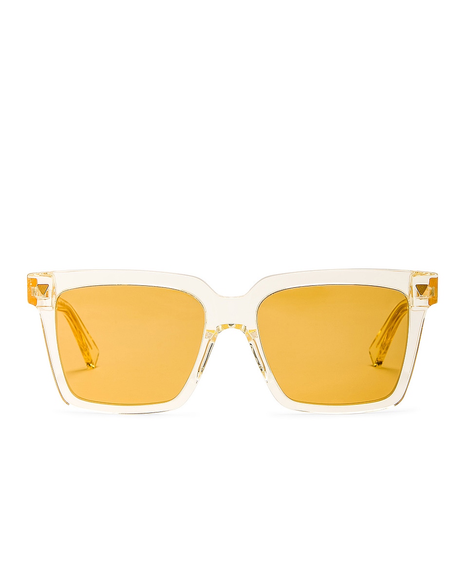 Image 1 of Bottega Veneta Square Stud Sunglasses in Yellow