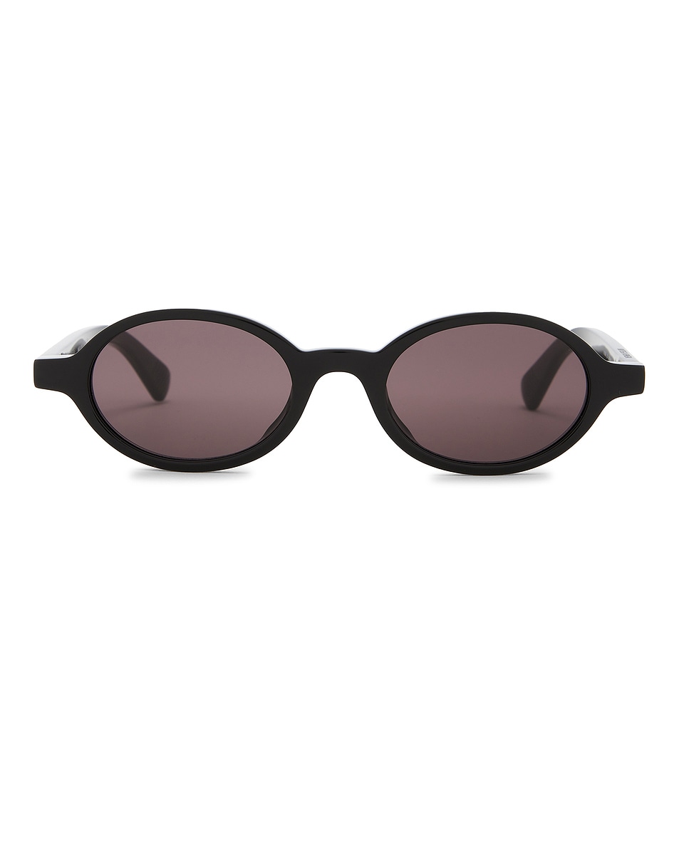 Image 1 of Bottega Veneta Oval Sunglasses in Black & Grey