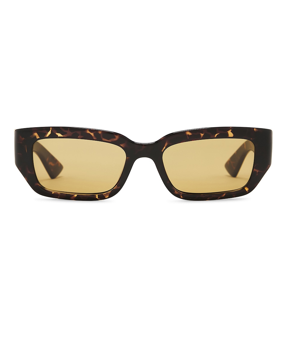 Image 1 of Bottega Veneta Rectangular Sunglasses in Havana & Brown