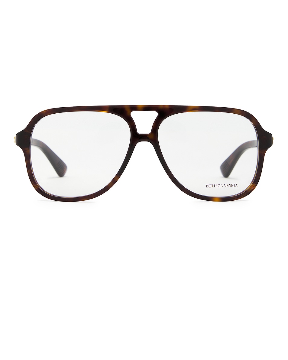 Image 1 of Bottega Veneta Slim Ribbon Eyeglasses in Havana & Transparent