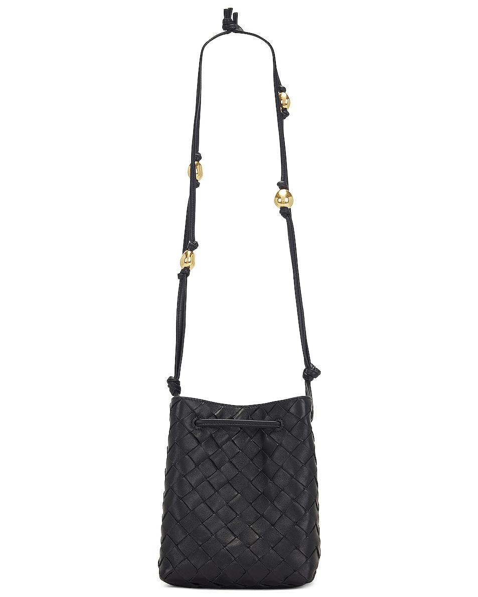 Image 1 of Bottega Veneta Small Cross Body Bucket Bag in Black & Gold