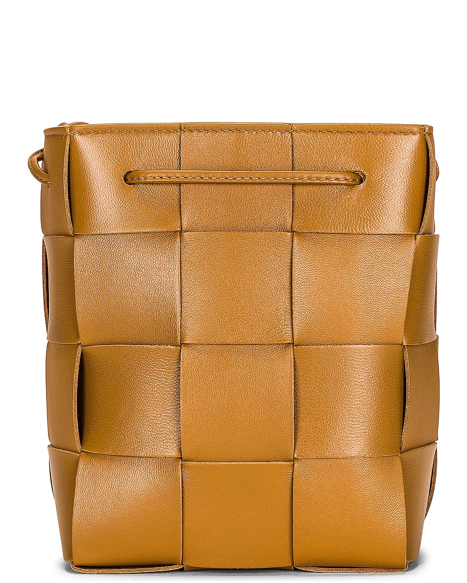 Image 1 of Bottega Veneta Small Cassette Bucket Bag in Camel & Gold