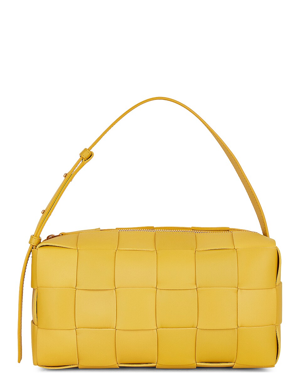 Image 1 of Bottega Veneta Brick Cassette Shoulder Bag in Pollen & Gold