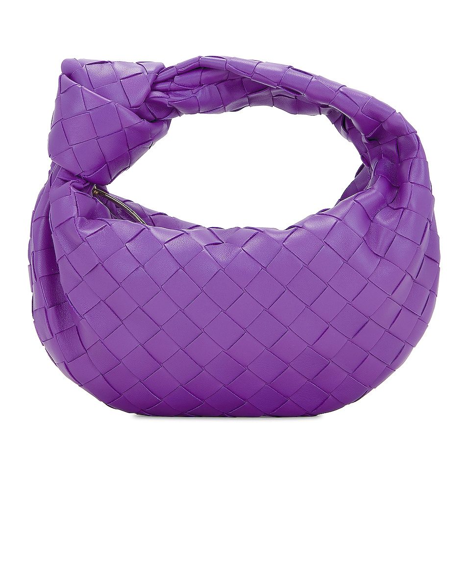 Image 1 of Bottega Veneta Mini Jodie Top Handle Bag in Purple & Gold