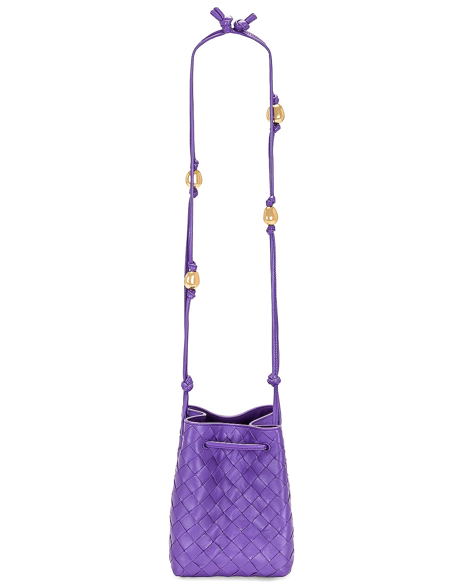 Image 1 of Bottega Veneta Small Cross Body Bucket Bag in Purple & Gold