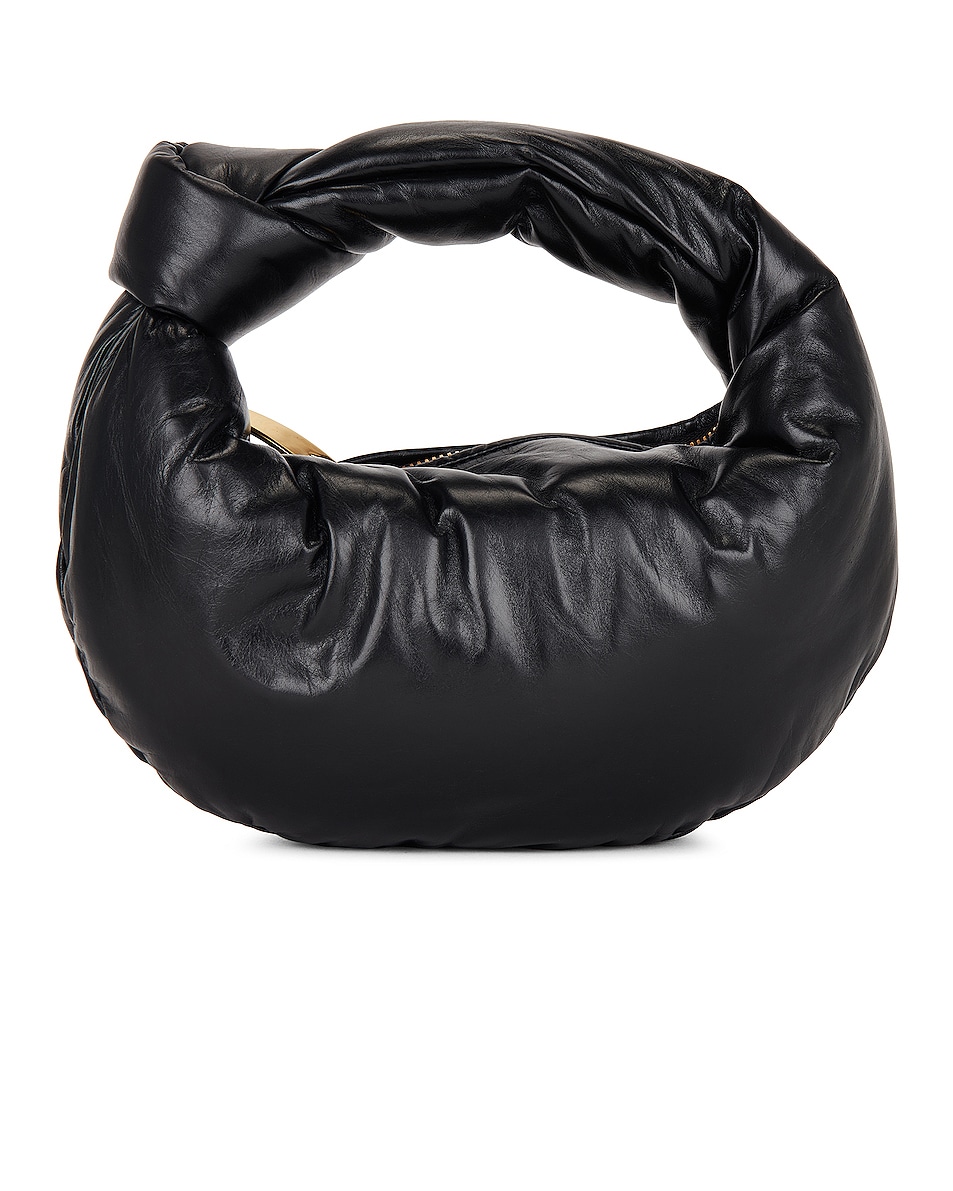Image 1 of Bottega Veneta Mini Jodie Top Handle Bag in Black & Brass