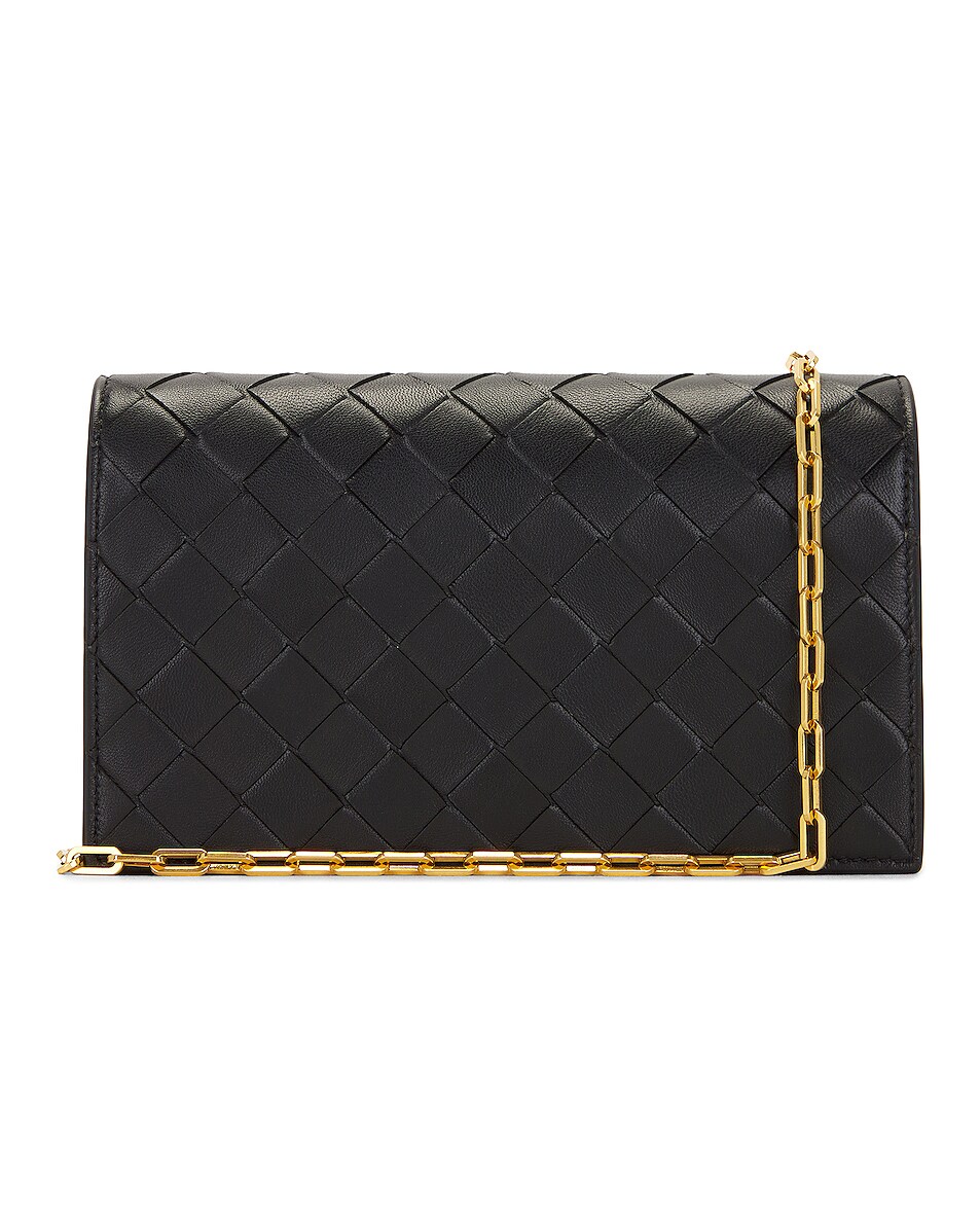Image 1 of Bottega Veneta Mini Bag On Chain in Black & Gold