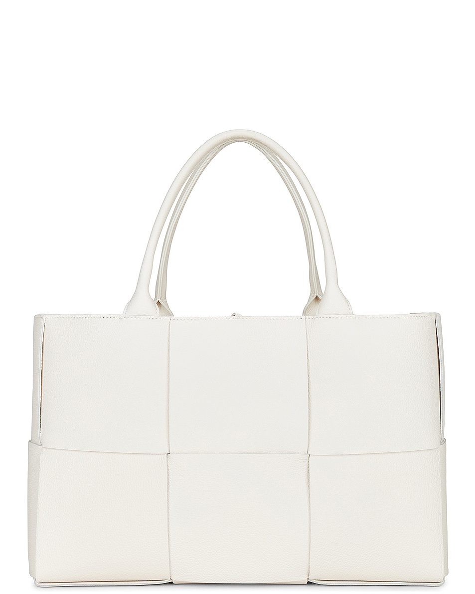 Image 1 of Bottega Veneta Medium Arco Tote Bag in White & Gold
