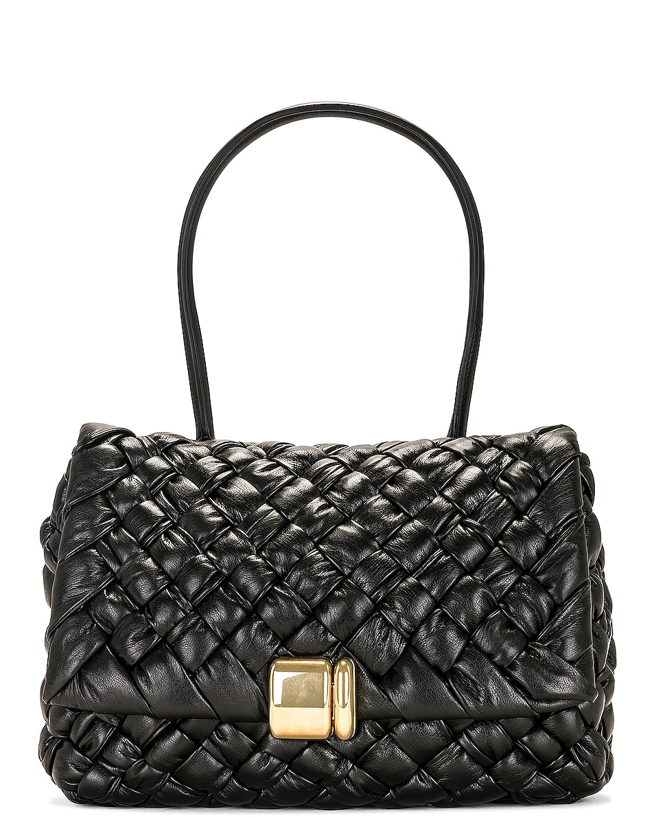 Image 1 of Bottega Veneta Rumple Shoulder Bag in Black & Silver