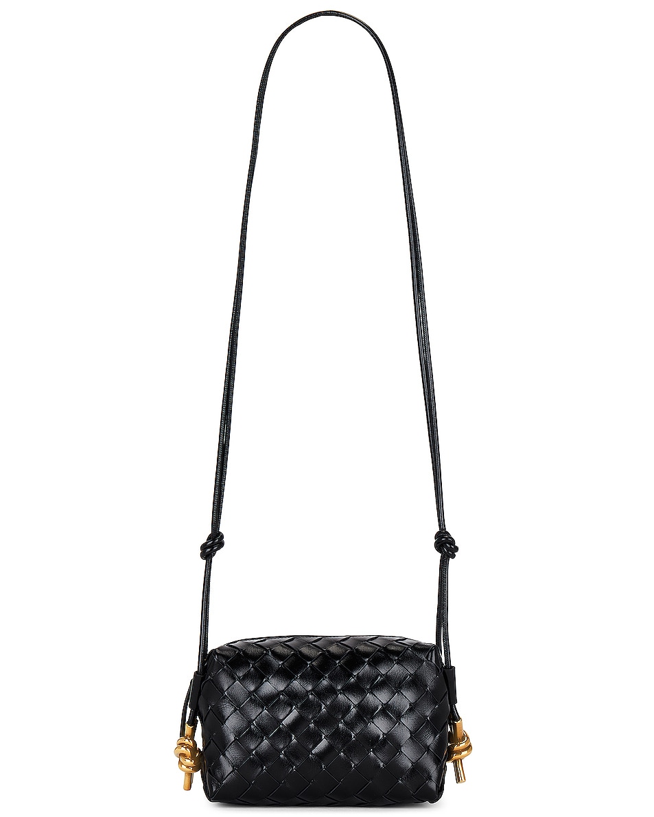 Image 1 of Bottega Veneta Mini Loop Bag in Black & M Brass