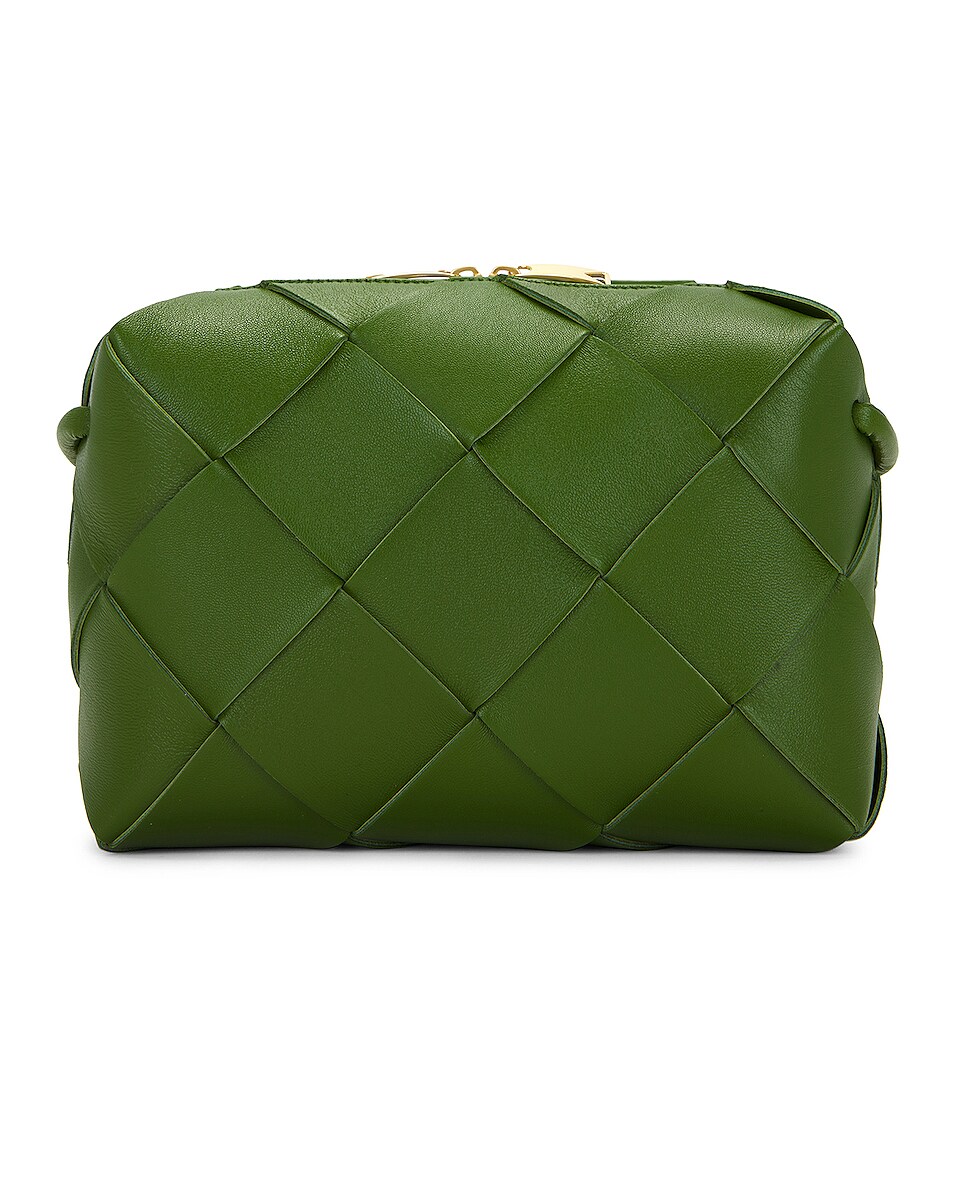 Bottega Veneta Small Cassette Camera Bag in Avocado & Gold | FWRD