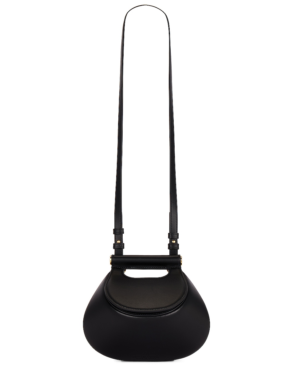 Image 1 of Bottega Veneta Small Fisherman Bag in Black & Muse Brass