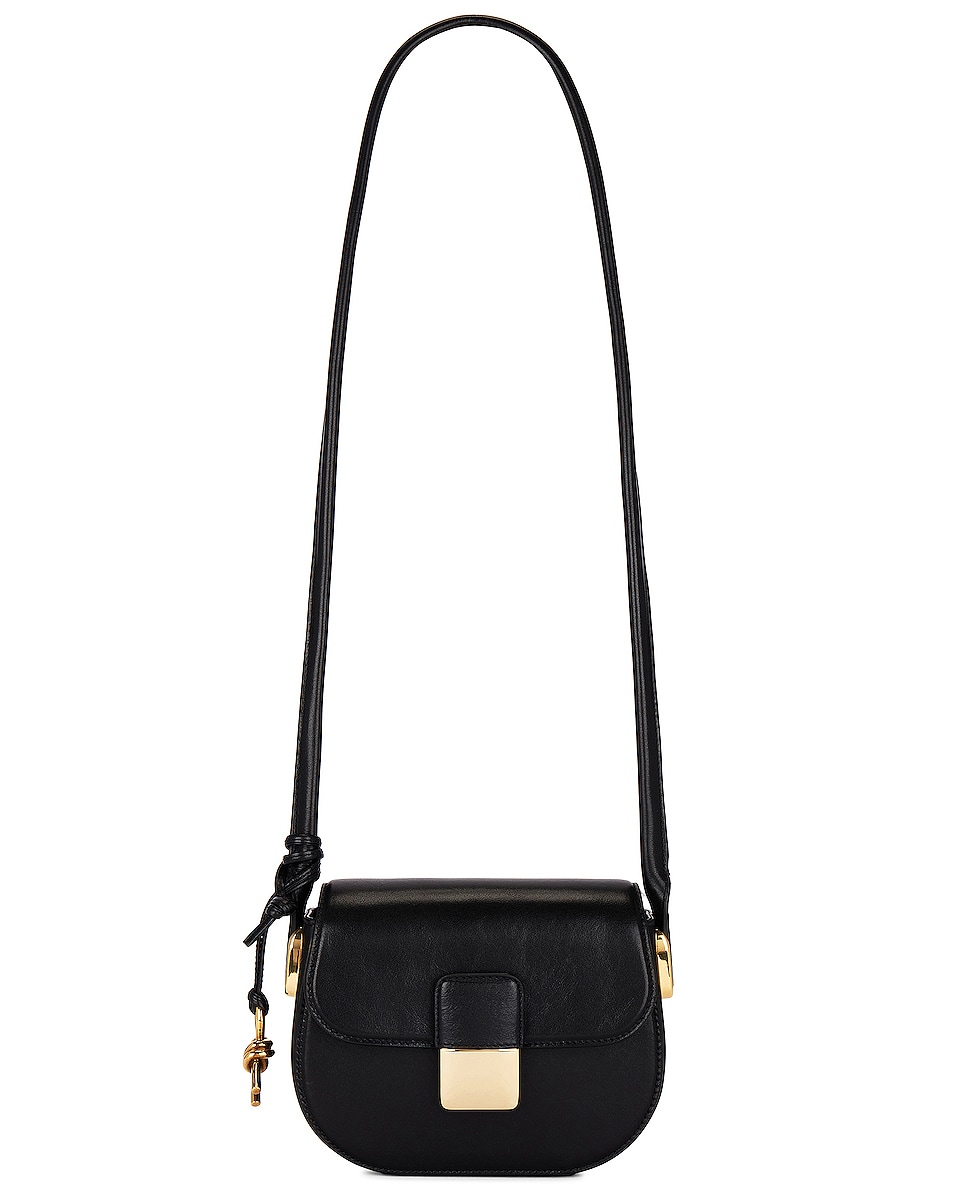 Image 1 of Bottega Veneta Mini Desiree Stanford Lux Bag in Black & Muse Brass