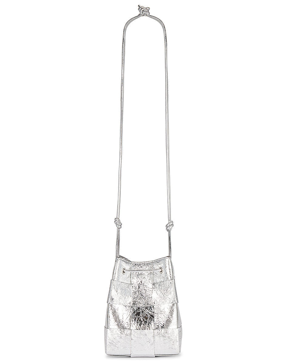 Image 1 of Bottega Veneta Small Bucket Crossbody Bag in Silver & Silver