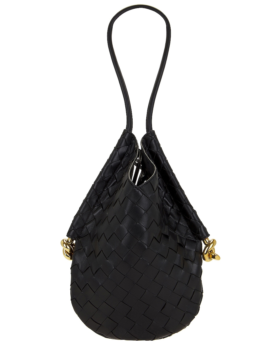 Image 1 of Bottega Veneta Small Solstice Shoulder Bag in Black & Muse Brass
