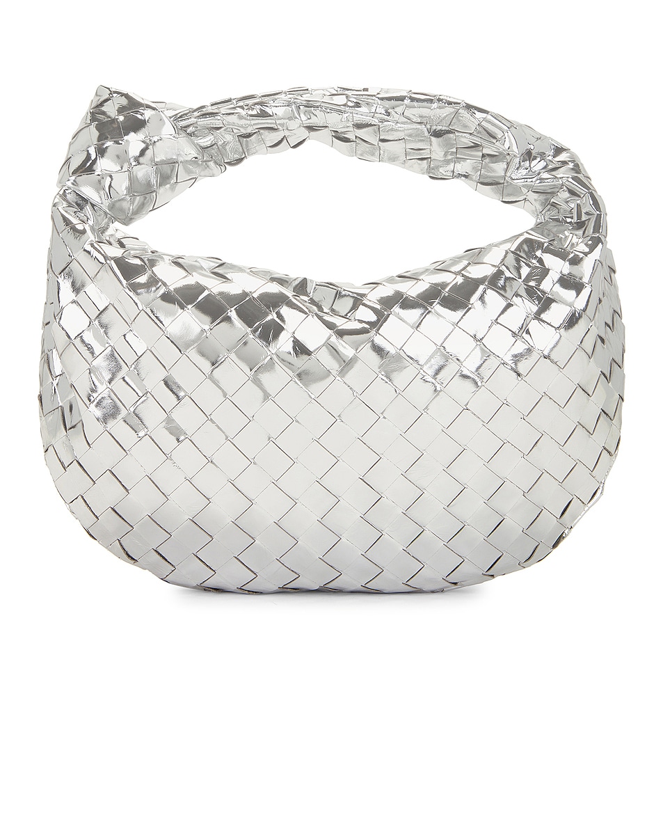 Image 1 of Bottega Veneta Teen Jodie Bag in Silver & Silver