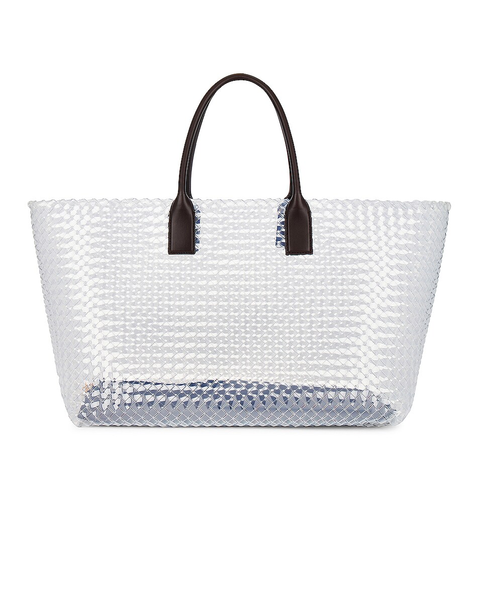 Image 1 of Bottega Veneta Large Cabat Tote Bag in Transparent, Fondant, & Muse Brass