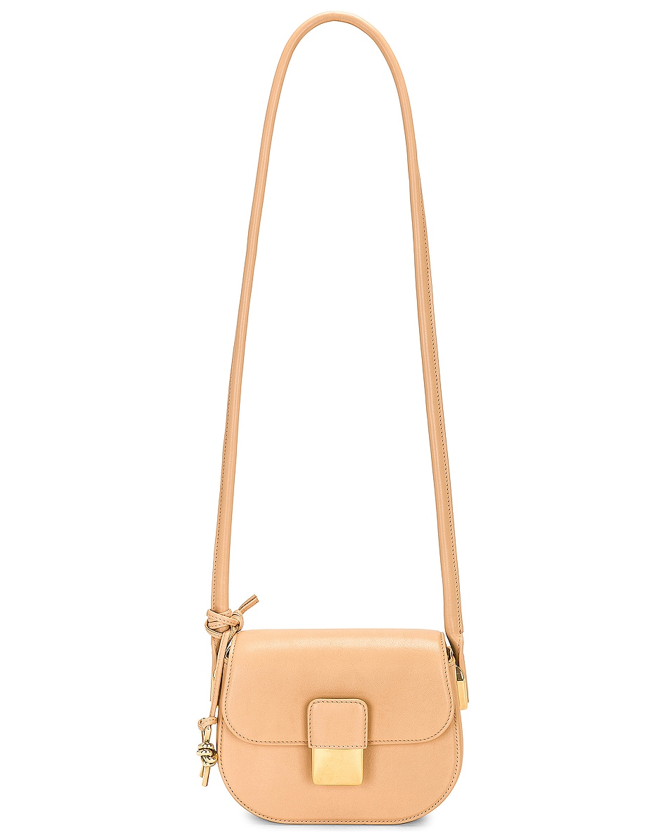 Image 1 of Bottega Veneta Mini Desiree Crossbody Bag in Almond & Muse Brass