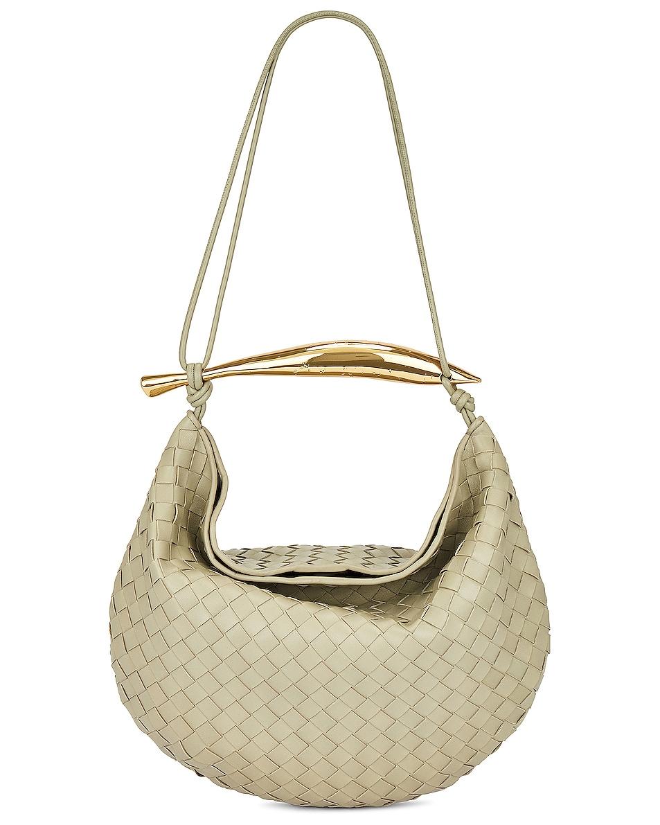 Image 1 of Bottega Veneta Medium Sardine Top Handle Bag in Travertine & Muse Brass