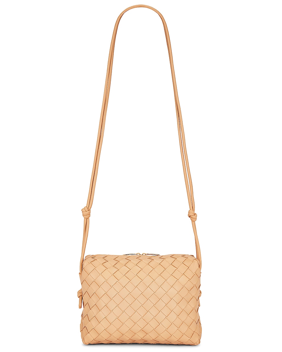 Image 1 of Bottega Veneta Small Loop Crossbody Bag in Almond & Gold