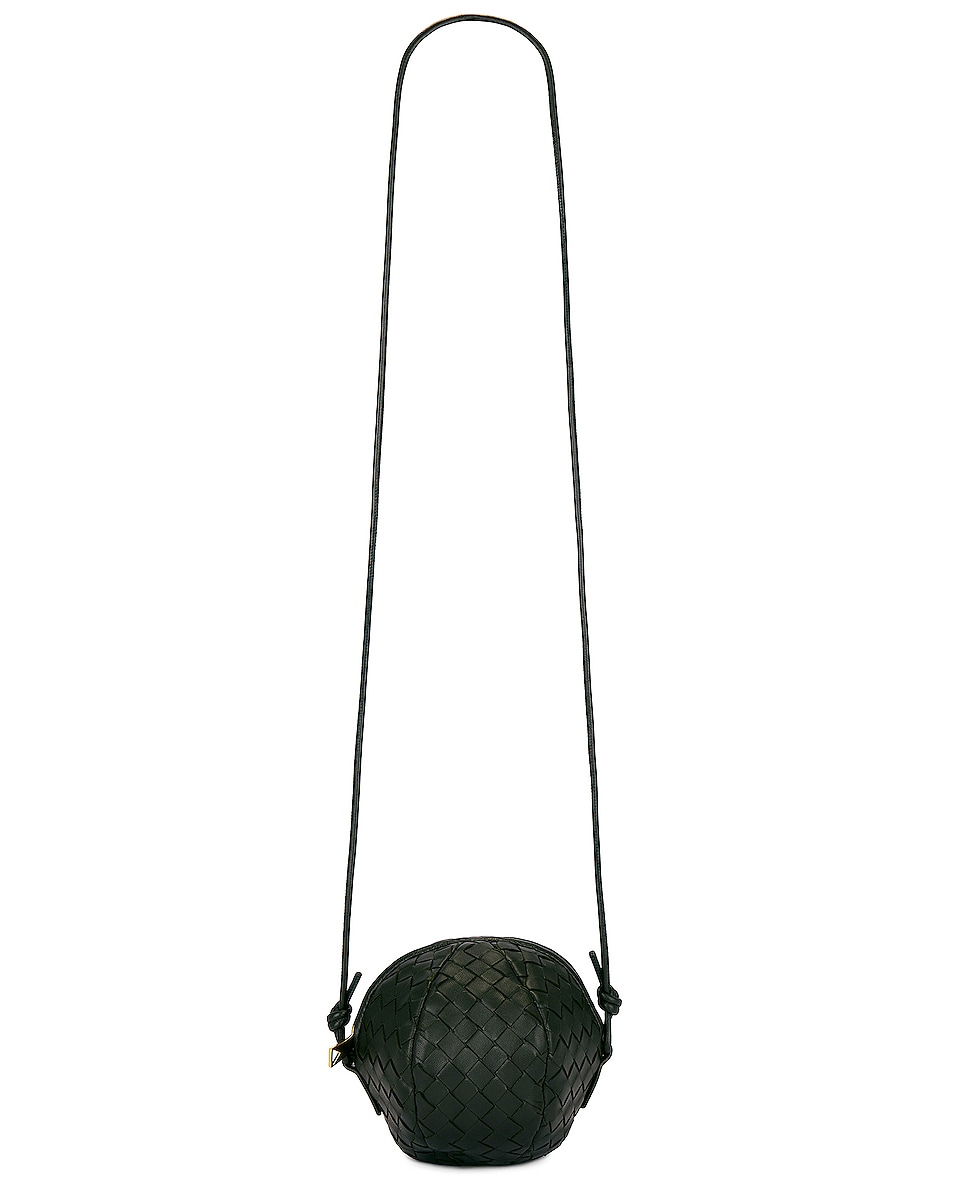 Image 1 of Bottega Veneta Mini Mava Crossbody Bag in Dark Green & Muse Brass