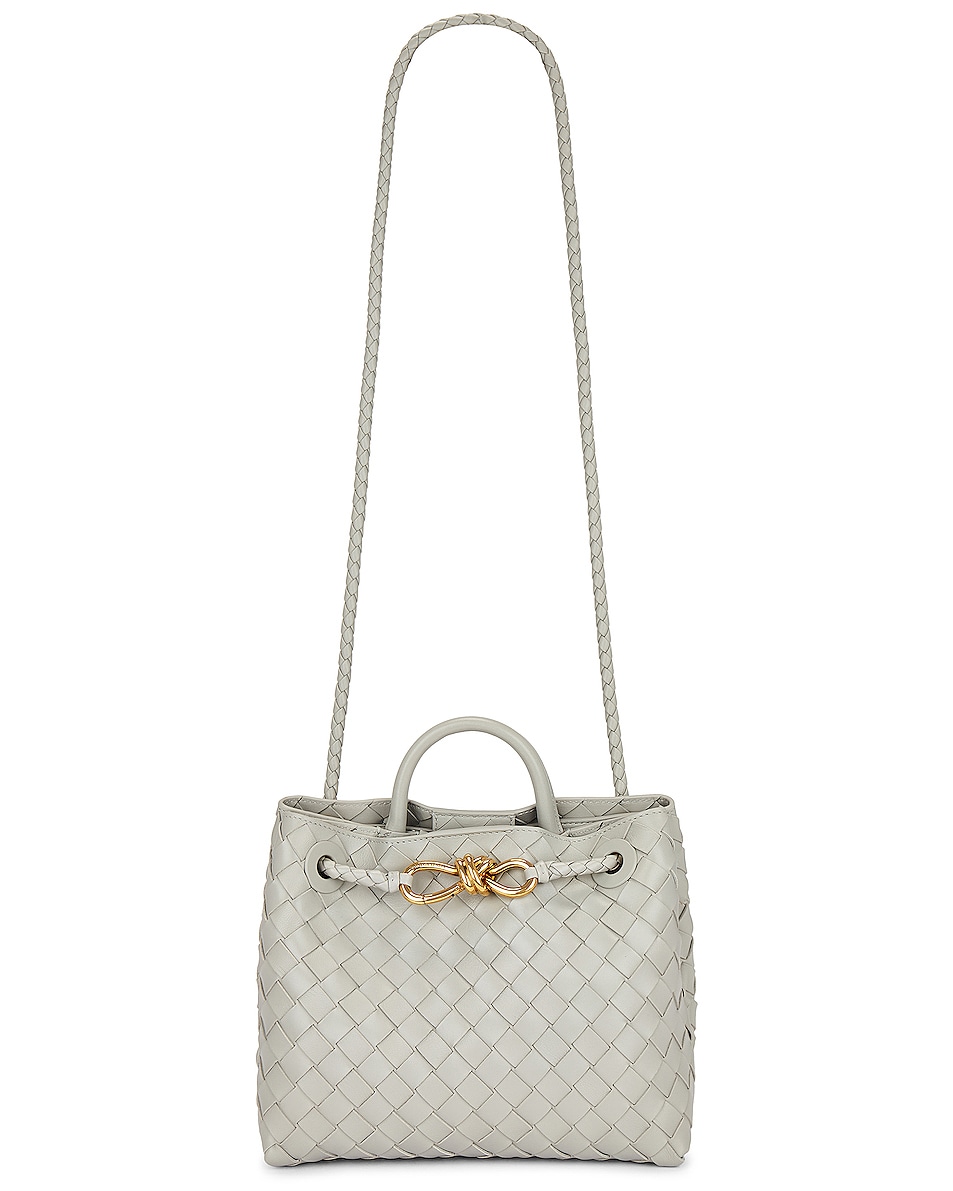 Bottega Veneta Small Andiamo Bag in Agate Grey & Muse Brass | FWRD