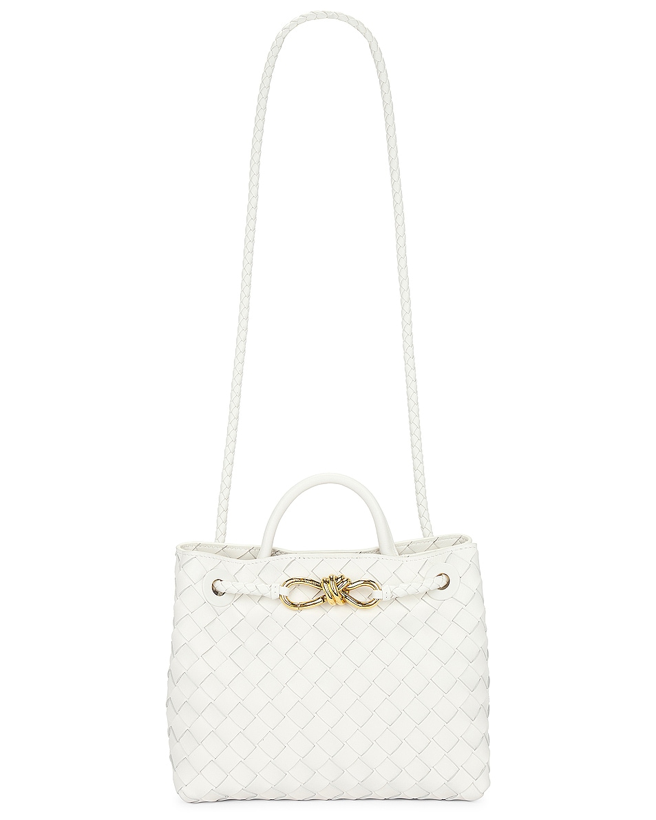 Image 1 of Bottega Veneta Small Andiamo Bag in White & Brass